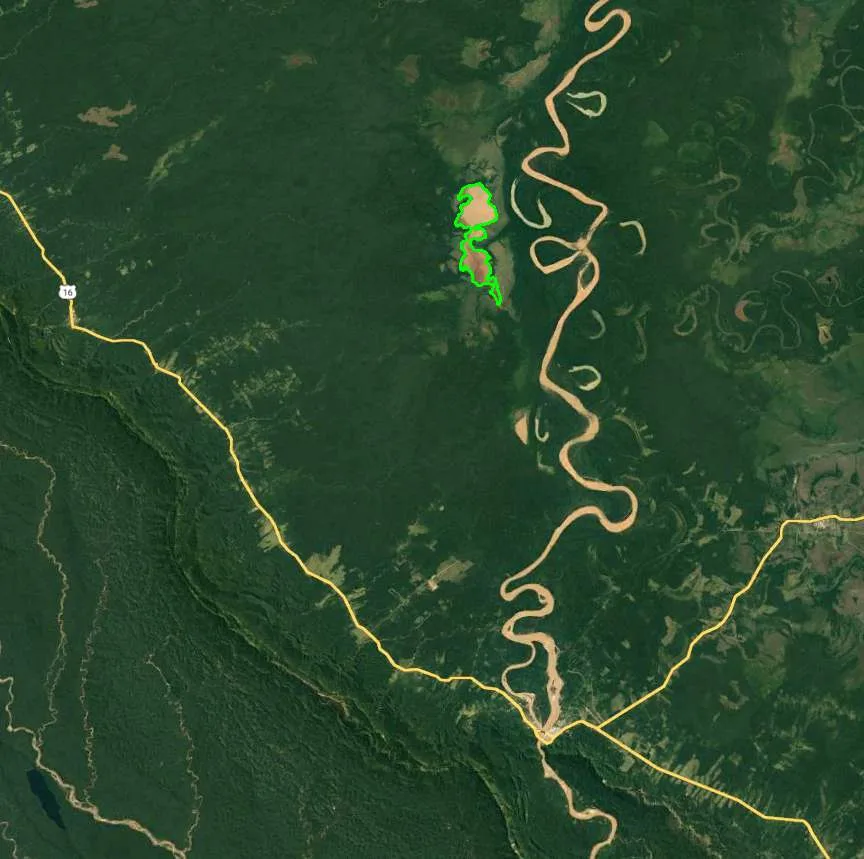 Imagen satelital con la ubicación del Lago Moa, Tumupasa, San Buenaventura y Rurrenabaque junto al río Beni